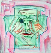 Face 3, original pastel on paper by Filip Finger