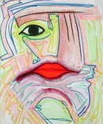 Face, original pastel on paper by Filip Finger