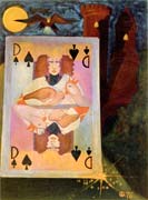 The queen of spades, original oil painting by Filip Finger