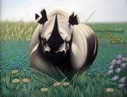 Rhino 3, Acrylic painting on canvas by Filip Finger