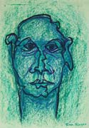 Face 13, original pastel on paper by Filip Finger