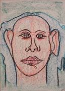 Face 19, original pastel on paper by Filip Finger