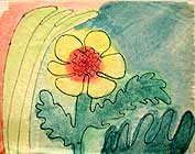A flower, original China ink painting by Filip Finger