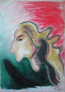 Witch, pastel drawing on paper by Filip Finger