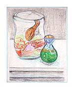 Glass-objects, pastel drawing by Filip Finger
